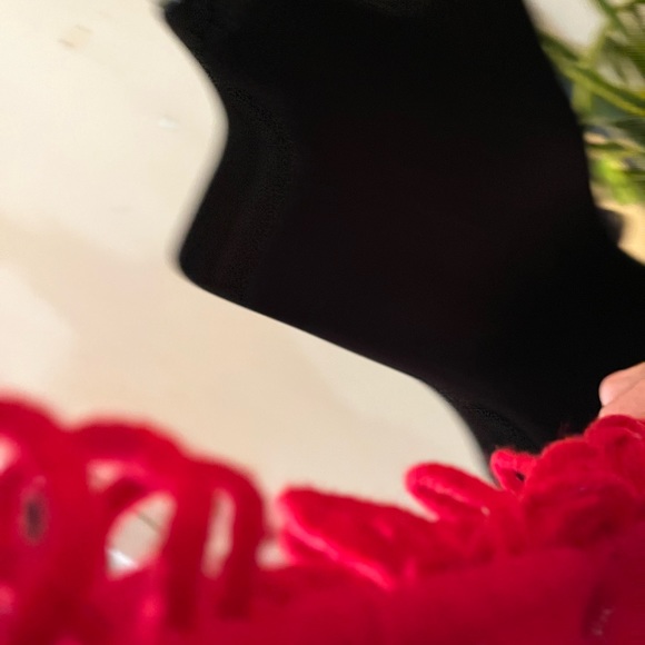 LISA INTERNATIONAL VINTAGE BOILED WOOD RED CARDIGAN SWEATER SIZE SMALL - Picture 10 of 10